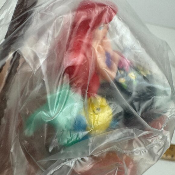 Sealed Vtg 90s Little Mermaid Flounder Applause Cake Topper Figurine Palm Trees - Picture 6 of 11